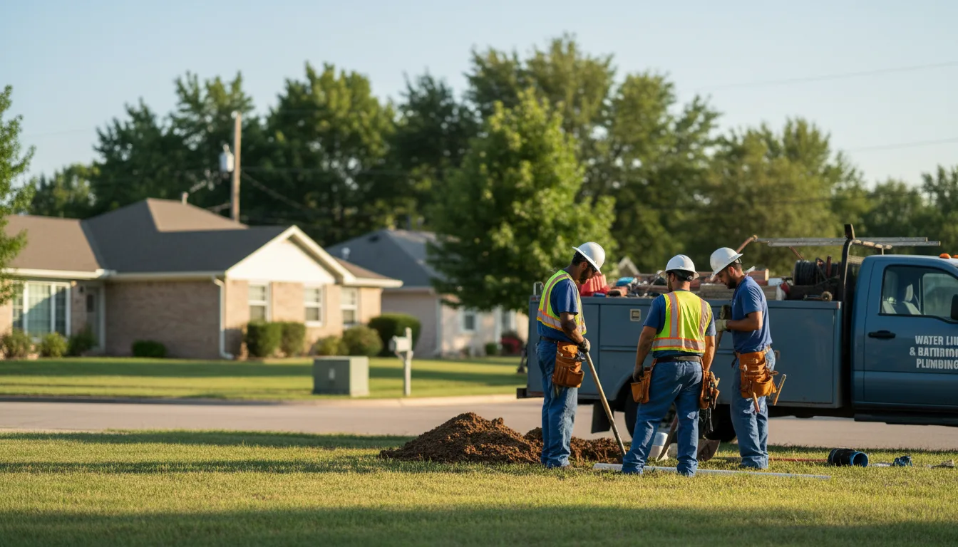 Residential water line and bathroom plumbing service in Leeds, MA